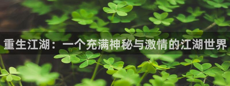 棋牌娱乐游戏大厅：重生江湖：一个充满神秘与激情的江湖世界